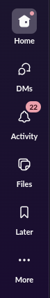 How the Slack sidebar looks by default