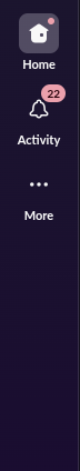 Slack sidebar with most icons disabled